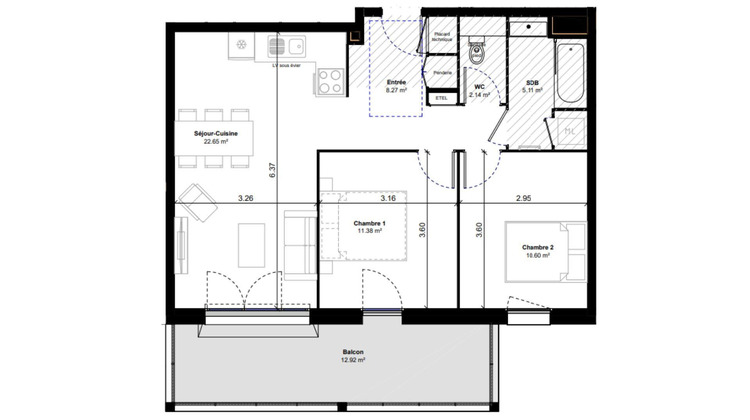 Ma-Cabane - Vente Appartement Tullins, 60 m²