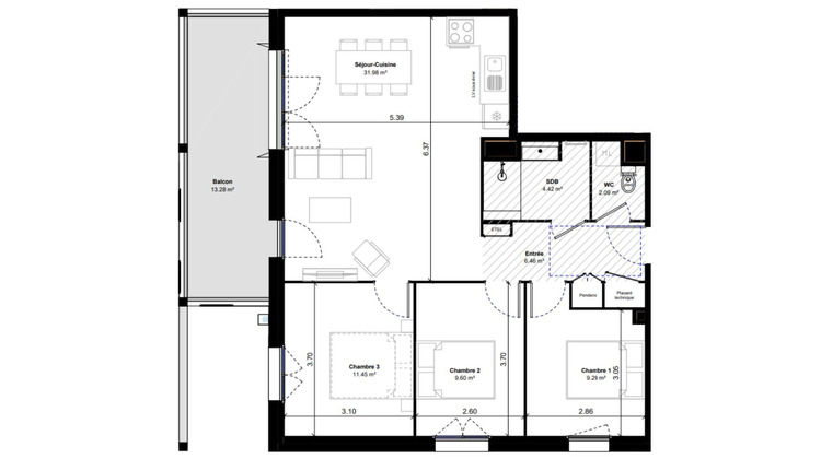 Ma-Cabane - Vente Appartement Tullins, 75 m²
