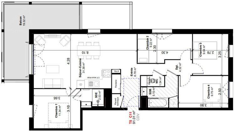 Ma-Cabane - Vente Appartement Tullins, 91 m²