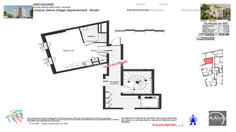 Ma-Cabane - Vente Appartement VALENCE, 27 m²