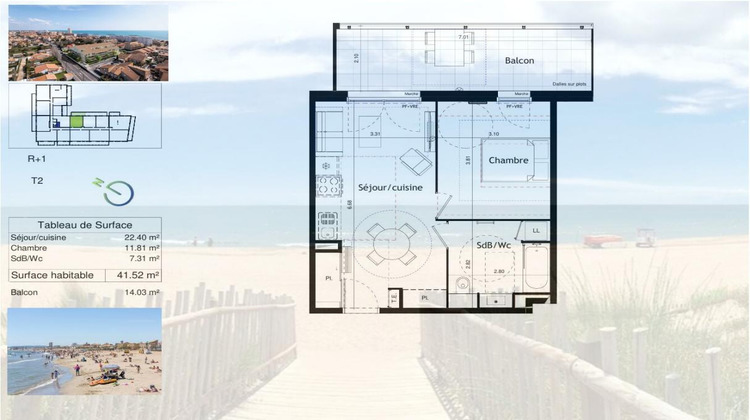 Ma-Cabane - Vente Appartement VALRAS PLAGE, 41 m²