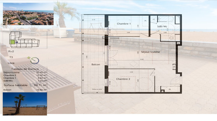 Ma-Cabane - Vente Appartement VALRAS PLAGE, 59 m²