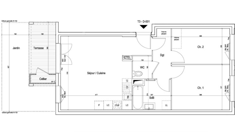 Ma-Cabane - Vente Appartement VAULX-EN-VELIN, 60 m²