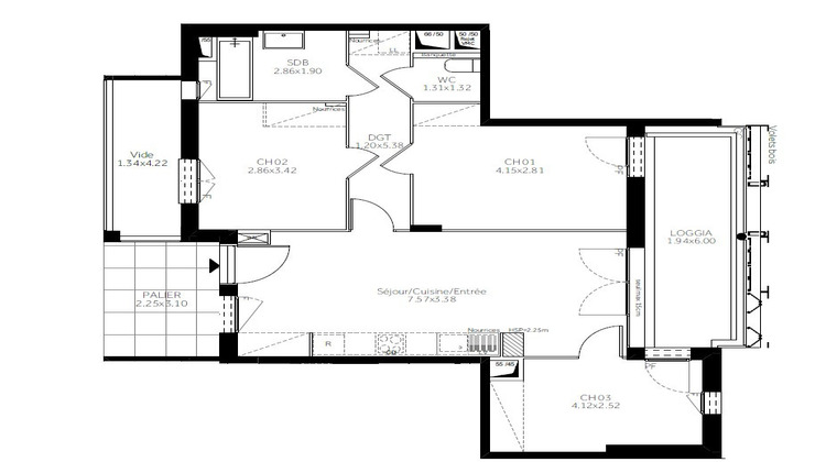 Ma-Cabane - Vente Appartement VAULX-EN-VELIN, 70 m²