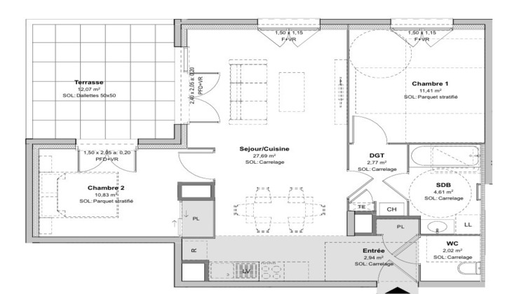 Ma-Cabane - Vente Appartement VENISSIEUX, 62 m²