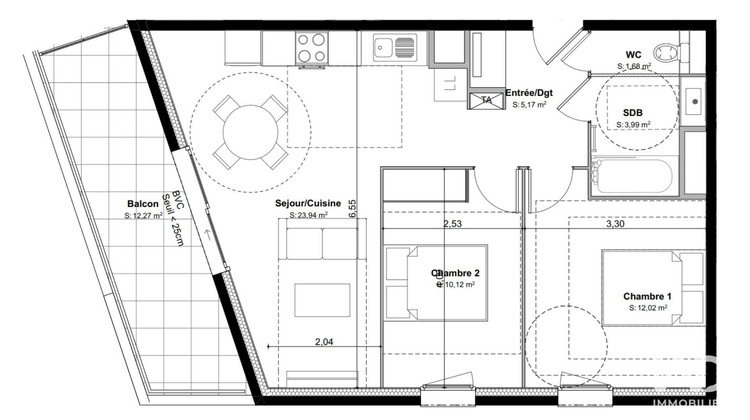 Ma-Cabane - Vente Appartement Vénissieux, 57 m²