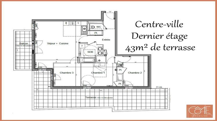 Ma-Cabane - Vente Appartement VEZIN-LE-COQUET, 83 m²