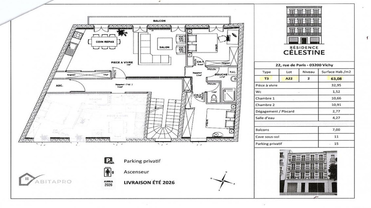 Ma-Cabane - Vente Appartement VICHY, 63 m²