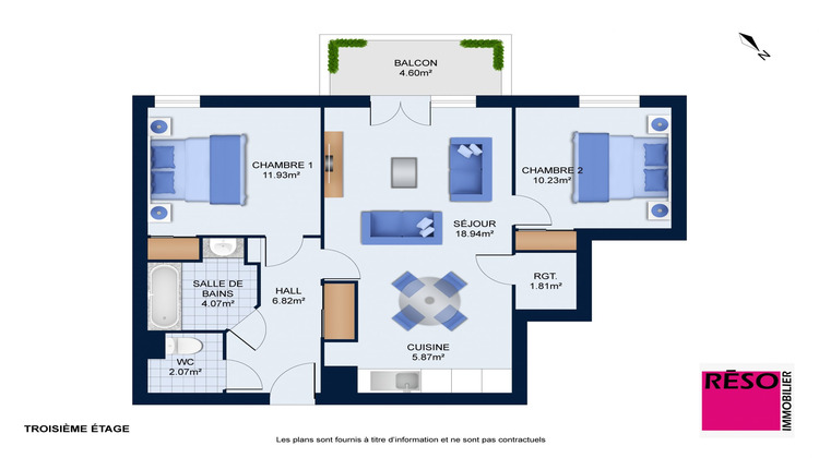 Ma-Cabane - Vente Appartement Ville-la-Grand, 61 m²