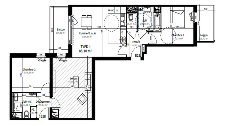 Ma-Cabane - Vente Appartement VILLENEUVE D ASCQ, 88 m²