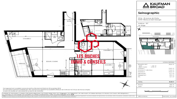 Ma-Cabane - Vente Appartement Villeneuve-Saint-Georges, 83 m²