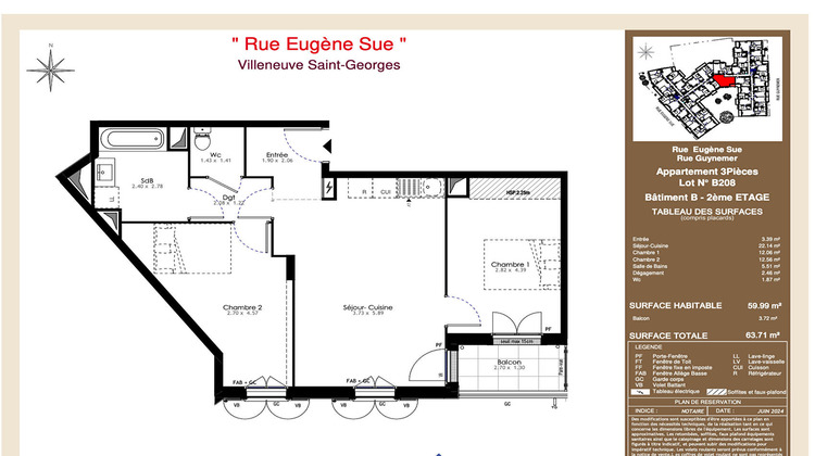 Ma-Cabane - Vente Appartement VILLENEUVE-SAINT-GEORGES, 63 m²