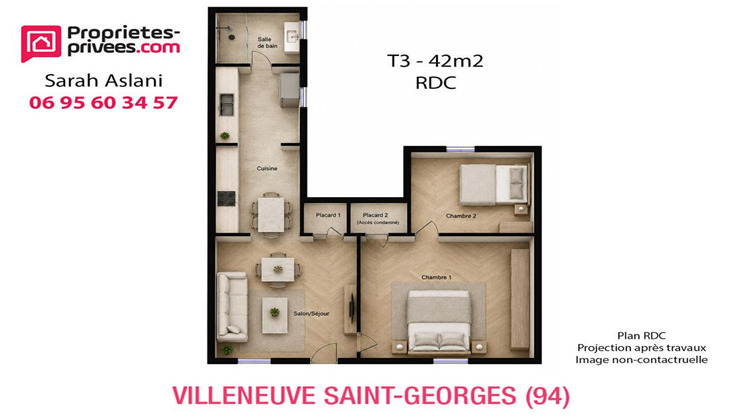 Ma-Cabane - Vente Appartement VILLENEUVE SAINT GEORGES, 42 m²
