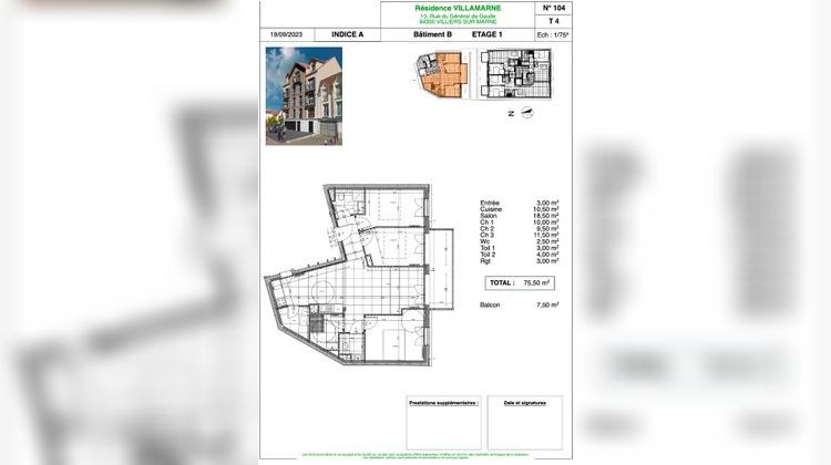 Ma-Cabane - Vente Appartement VILLIERS-SUR-MARNE, 75 m²