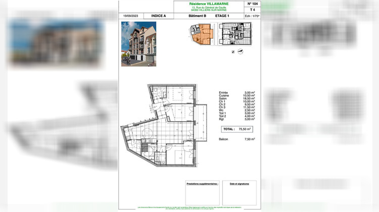 Ma-Cabane - Vente Appartement Villiers-sur-Marne, 75 m²