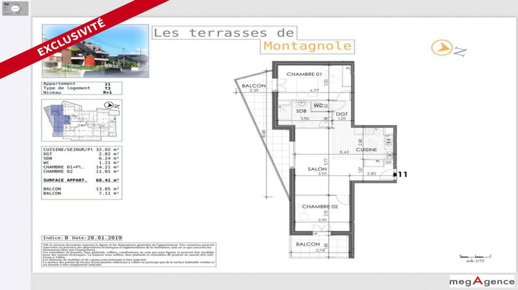 Ma-Cabane - Vente Appartement VIVIERS DU LAC, 68 m²