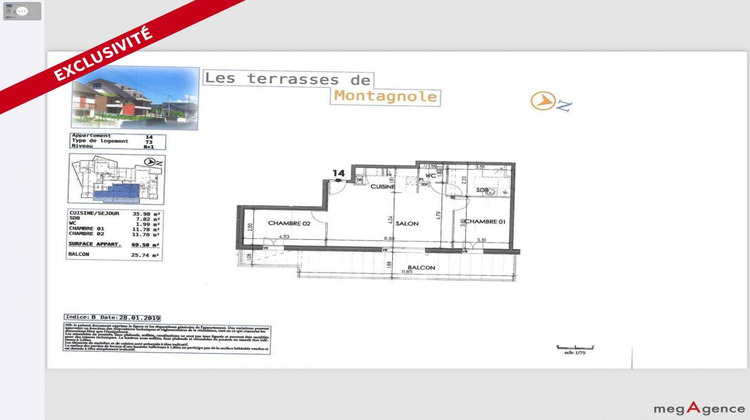 Ma-Cabane - Vente Appartement VIVIERS DU LAC, 69 m²