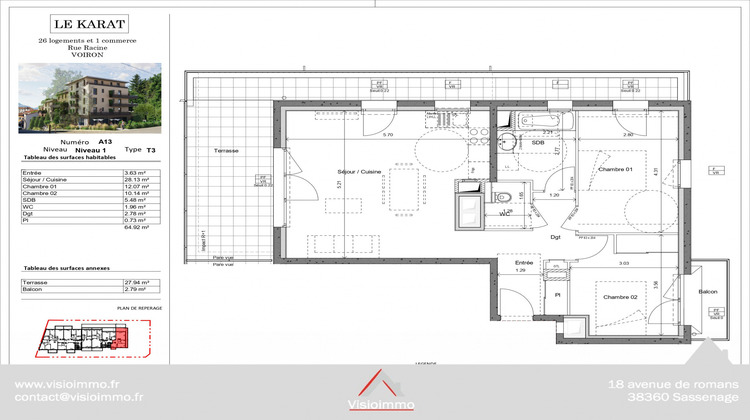 Ma-Cabane - Vente Appartement Voiron, 65 m²