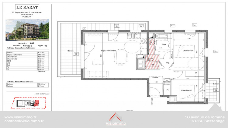 Ma-Cabane - Vente Appartement Voiron, 65 m²