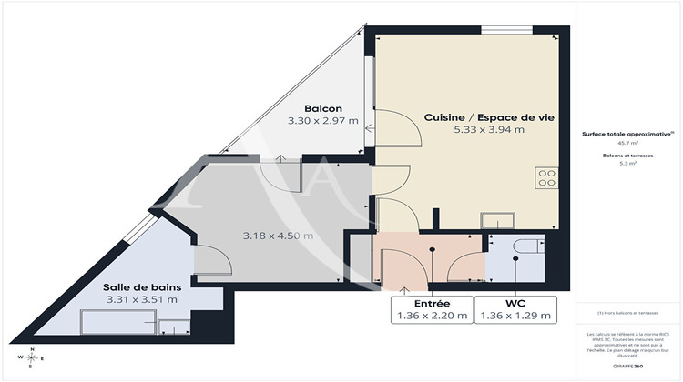 Ma-Cabane - Vente Appartement WASQUEHAL, 45 m²