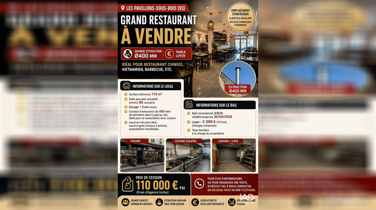 Ma-Cabane - Vente Boutique Les Pavillons-sous-Bois, 115 m²