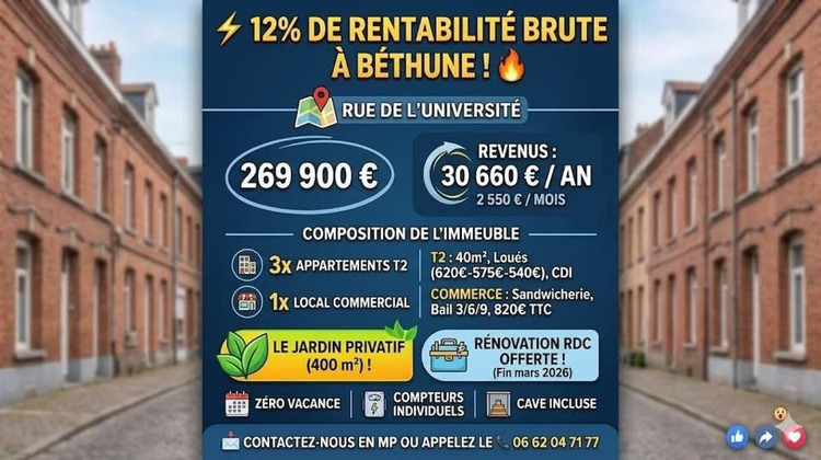 Ma-Cabane - Vente Immeuble Bethune, 150 m²