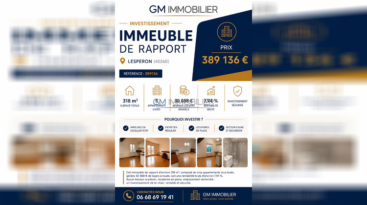 Ma-Cabane - Vente Immeuble Lespéron, 318 m²