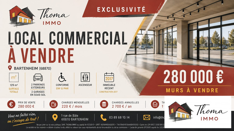 Ma-Cabane - Vente Local commercial Bartenheim, 129 m²