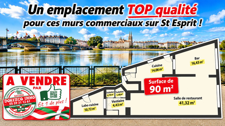 Ma-Cabane - Vente Local commercial BAYONNE, 90 m²