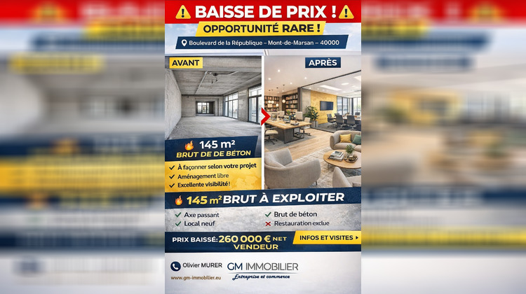 Ma-Cabane - Vente Local commercial Mont-de-Marsan, 145 m²