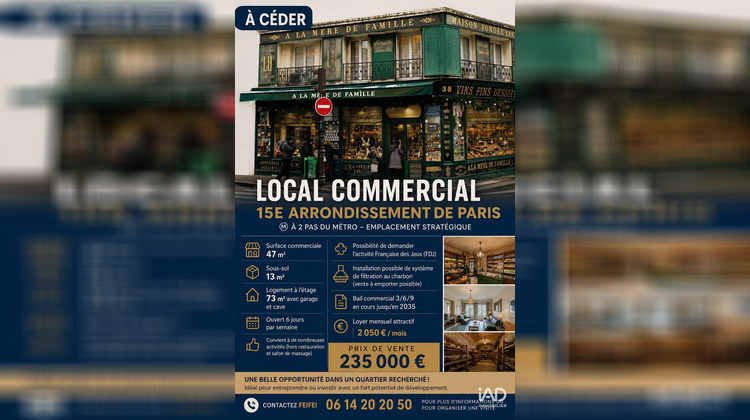 Ma-Cabane - Vente Local commercial Paris, 123 m²