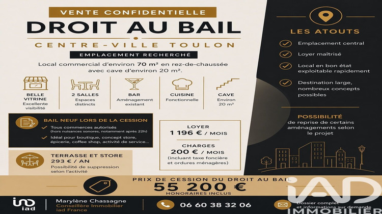 Ma-Cabane - Vente Local commercial Toulon, 62 m²