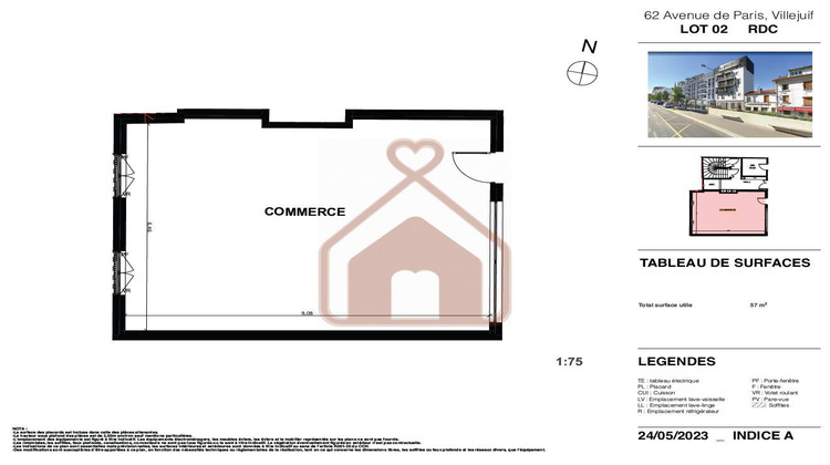Ma-Cabane - Vente Local commercial Villejuif, 58 m²