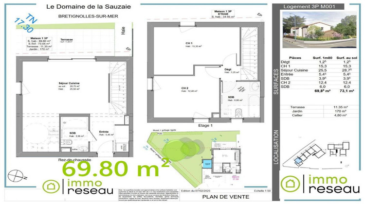 Ma-Cabane - Vente Maison BRETIGNOLLES SUR MER, 69 m²