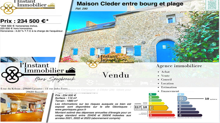 Ma-Cabane - Vente Maison CLEDER, 110 m²