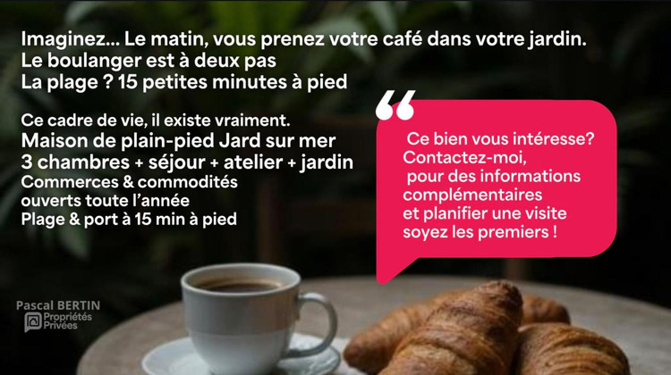 Ma-Cabane - Vente Maison JARD SUR MER, 82 m²