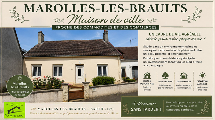Ma-Cabane - Vente Maison MAROLLES-LES-BRAULTS, 67 m²