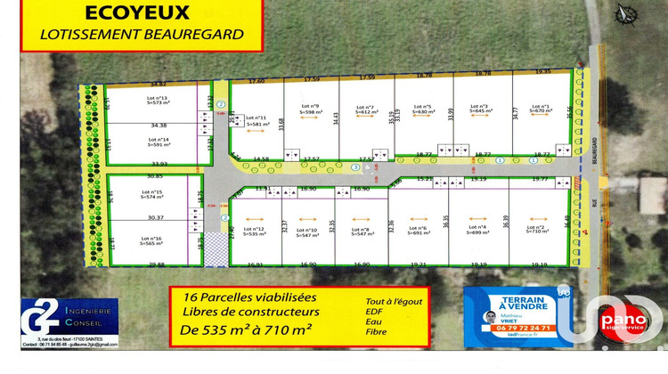 Ma-Cabane - Vente Terrain Écoyeux, 710 m²