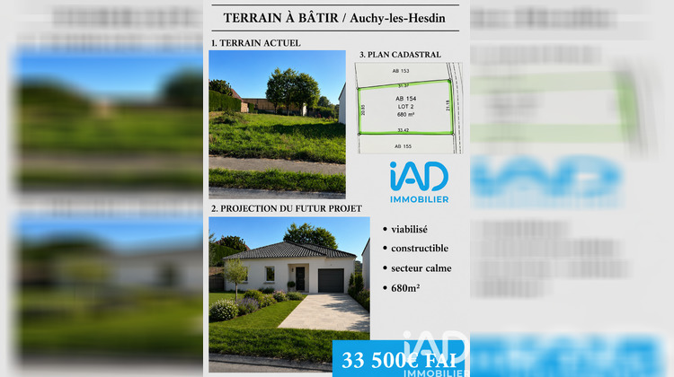 Ma-Cabane - Vente Terrain Auchy-Lès-Hesdin, 680 m²