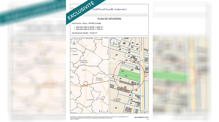 Ma-Cabane - Vente Terrain Auxy, 3314 m²