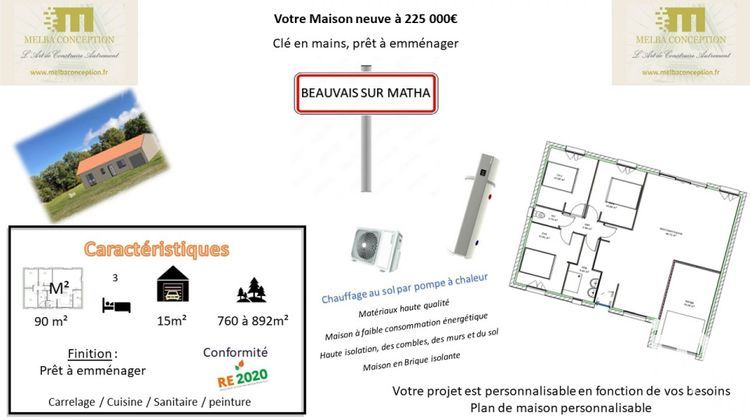 Ma-Cabane - Vente Terrain Beauvais-sur-Matha, 851 m²