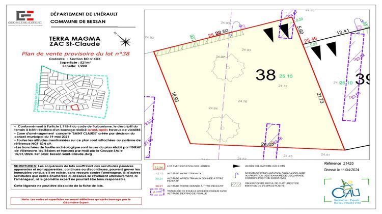 Ma-Cabane - Vente Terrain BESSAN, 521 m²