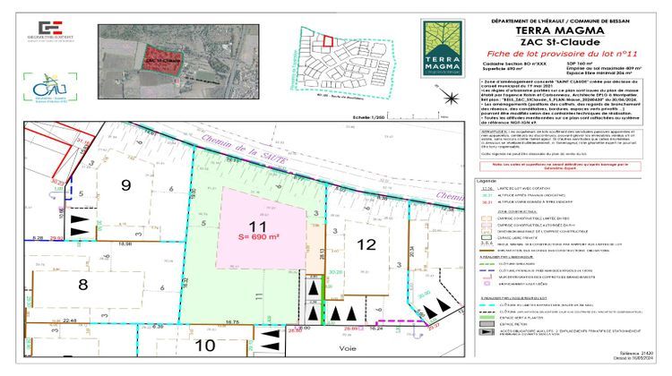 Ma-Cabane - Vente Terrain BESSAN, 690 m²