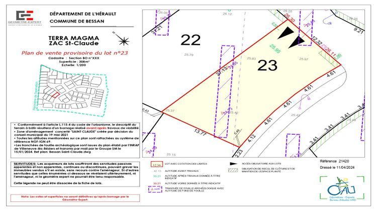 Ma-Cabane - Vente Terrain BESSAN, 308 m²