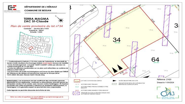 Ma-Cabane - Vente Terrain BESSAN, 545 m²