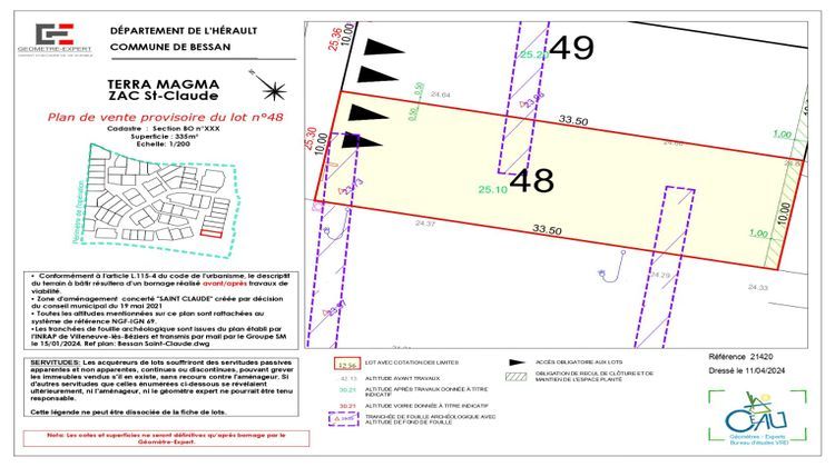 Ma-Cabane - Vente Terrain BESSAN, 335 m²