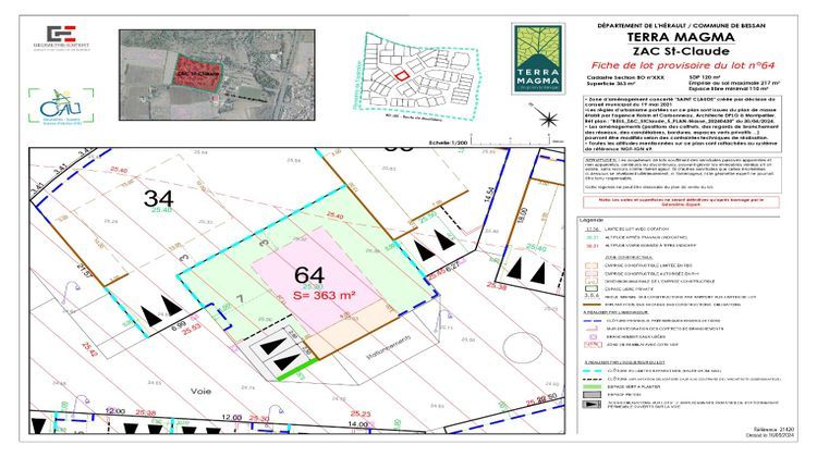 Ma-Cabane - Vente Terrain BESSAN, 363 m²