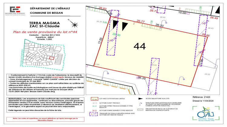 Ma-Cabane - Vente Terrain BESSAN, 448 m²