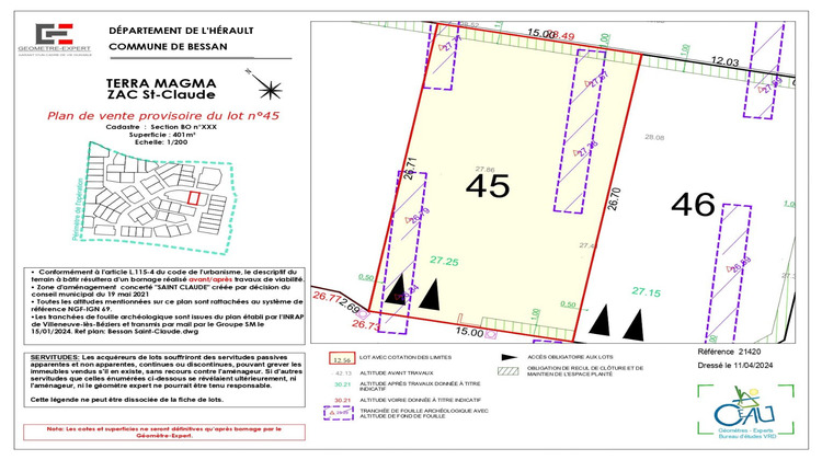 Ma-Cabane - Vente Terrain BESSAN, 401 m²