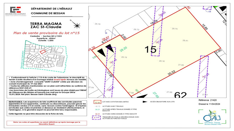 Ma-Cabane - Vente Terrain BESSAN, 454 m²